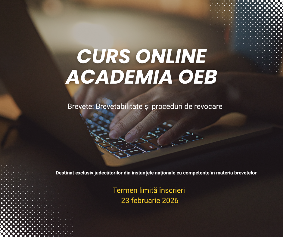 Curs online – Brevete: Brevetabilitate și proceduri de revocare (JV02-2026)